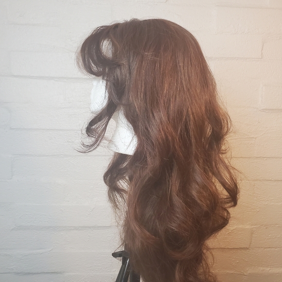 Synthetic, costume, dark auburn, long, course, thick haired wig. - Picture 4 of 5